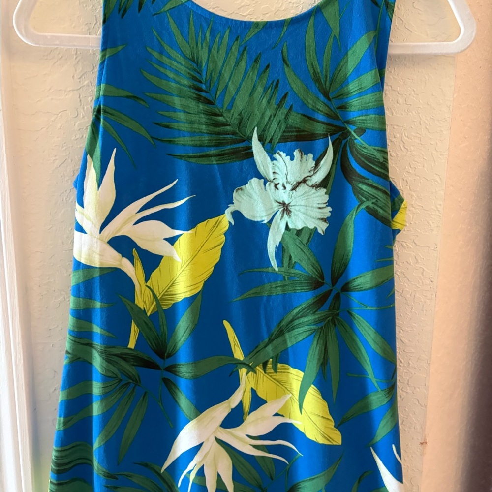 Talbots Blue and Green Floral Mini Dress